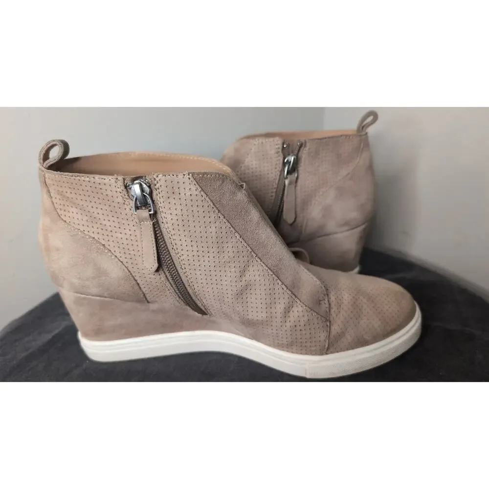Linea Paolo Felicia Suede Wedge Sneaker Booties | Size 9